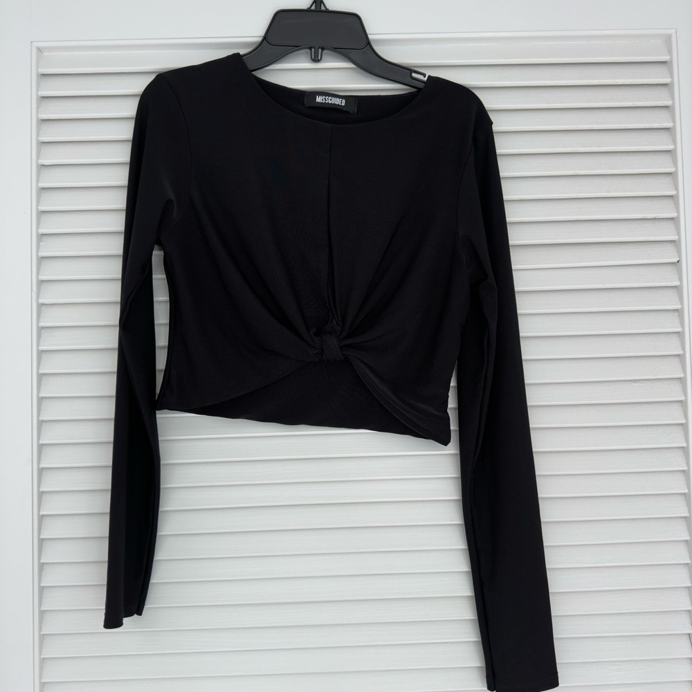 Missguided black crop top